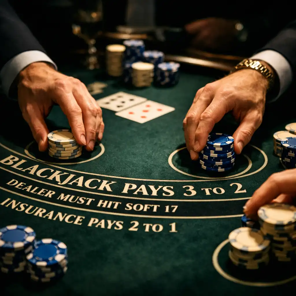 Gracze przy stole do blackjacka podczas firmowego wieczoru kasynowego
